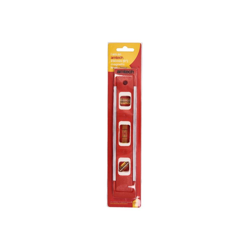 Amtech 9" Magnetic Level+Magnet Bar Carpenters Levelling Measure Angles Tools - P4970