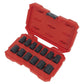 Sealey Impact Socket Set 13pc 1/2"Sq Drive Lock-On 6pt Metric AK5616M