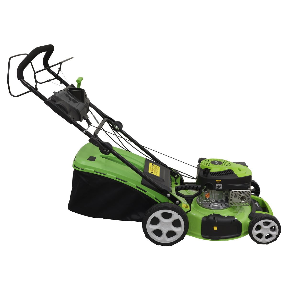 Dellonda Self-Propelled Petrol Lawnmower Grass Cutter with Height Adjustment & Grass Bag 149cc 18"/46cm 4-Stroke Engine DG101