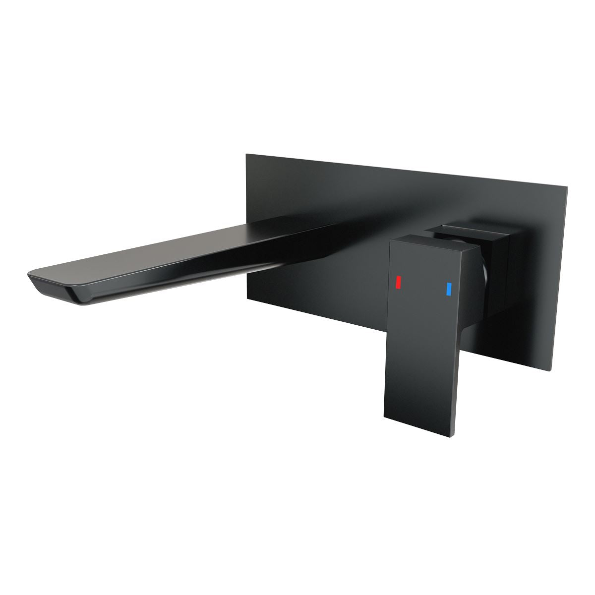 Baridi Wall Mounting Basin Mixer Tap, Square - Matt Black DH397
