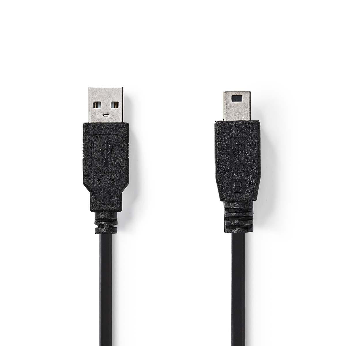 Nedis USB 2.0 Cable A Male to Mini 5-pin Male 5m Black CCGP60300BK50