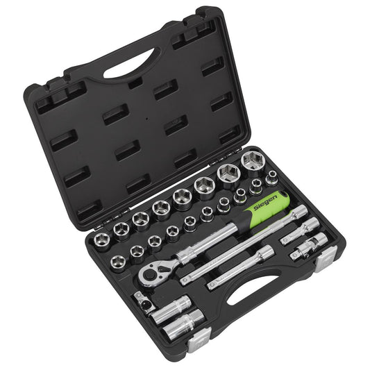 Sealey Siegen Socket Set Extendable Ratchet 1/2"Sq Drive 26pc S01288