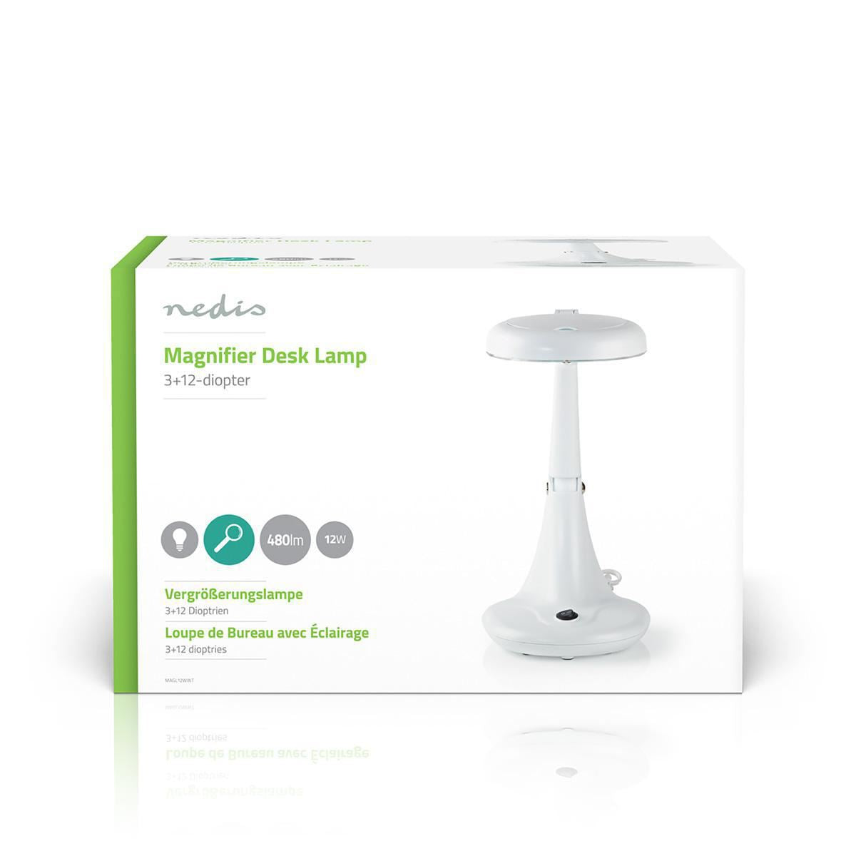 Nedis Magnifier Table Lamp 12W 6400K White MAGL12WWT