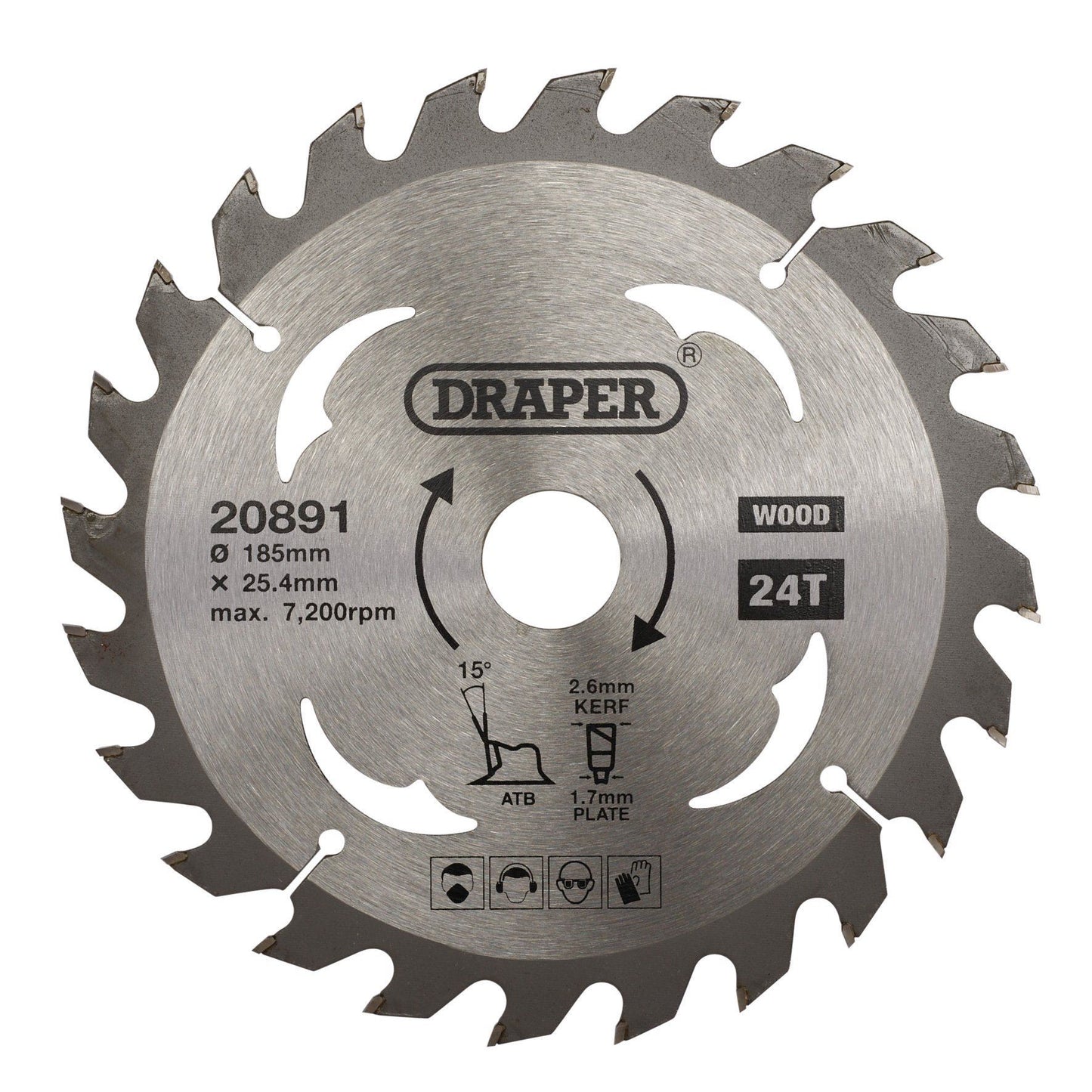 Draper Tct Saw Blade 185mm 24T Wood SBW4