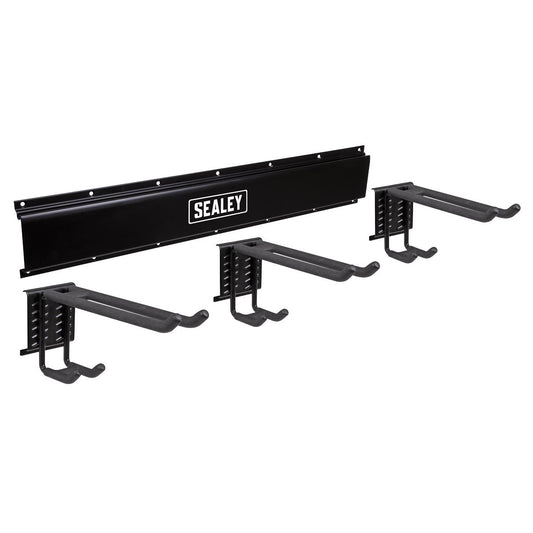 Sealey 3 Dual Hook Storage Rail Wall Mounting APHKIT10