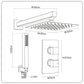 Baridi Concealed Thermostatic Shower Set 20 x 20cm Square Head & Hand Shower - Chrome DH320