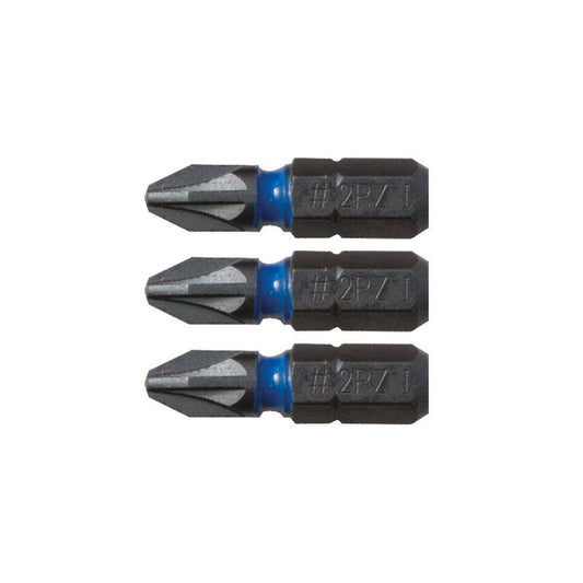 CK Tools Blue Steel Impact Screwdriver Bit 25mm PZ1 Card of 3 T4560 PZ1D