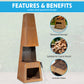 Dellonda Outdoor Chiminea Fireplace Heater Firewood Storage - Corten Steel DG108