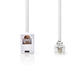 Nedis Telecom Extension Cable RJ11 Male to RJ11 Female 10m White TCGP90205WT100