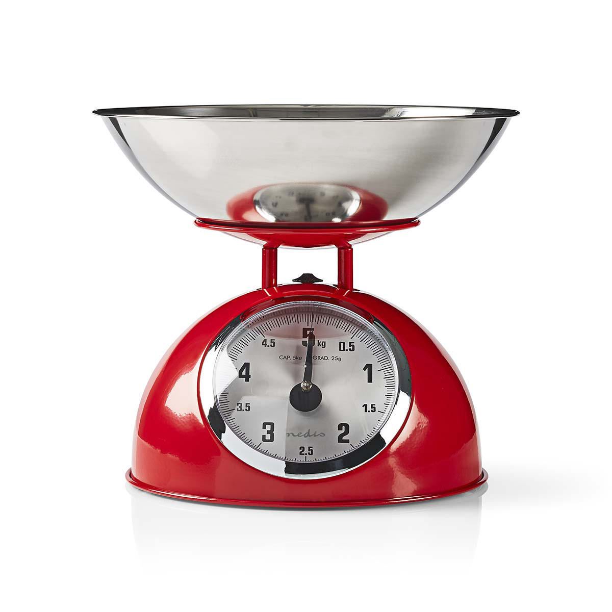 Nedis Retro Kitchen Scales Analogue Metal Red KASC110RD