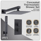 Baridi Concealed Thermostatic Shower Set 20 x 20cm Square Head & Hand Shower