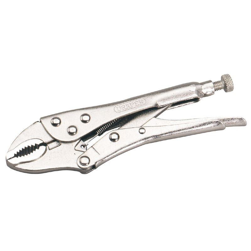 Draper 1x 190mm Curved Jaw Self Grip Pliers Garage Professional Standard Tool - 35368
