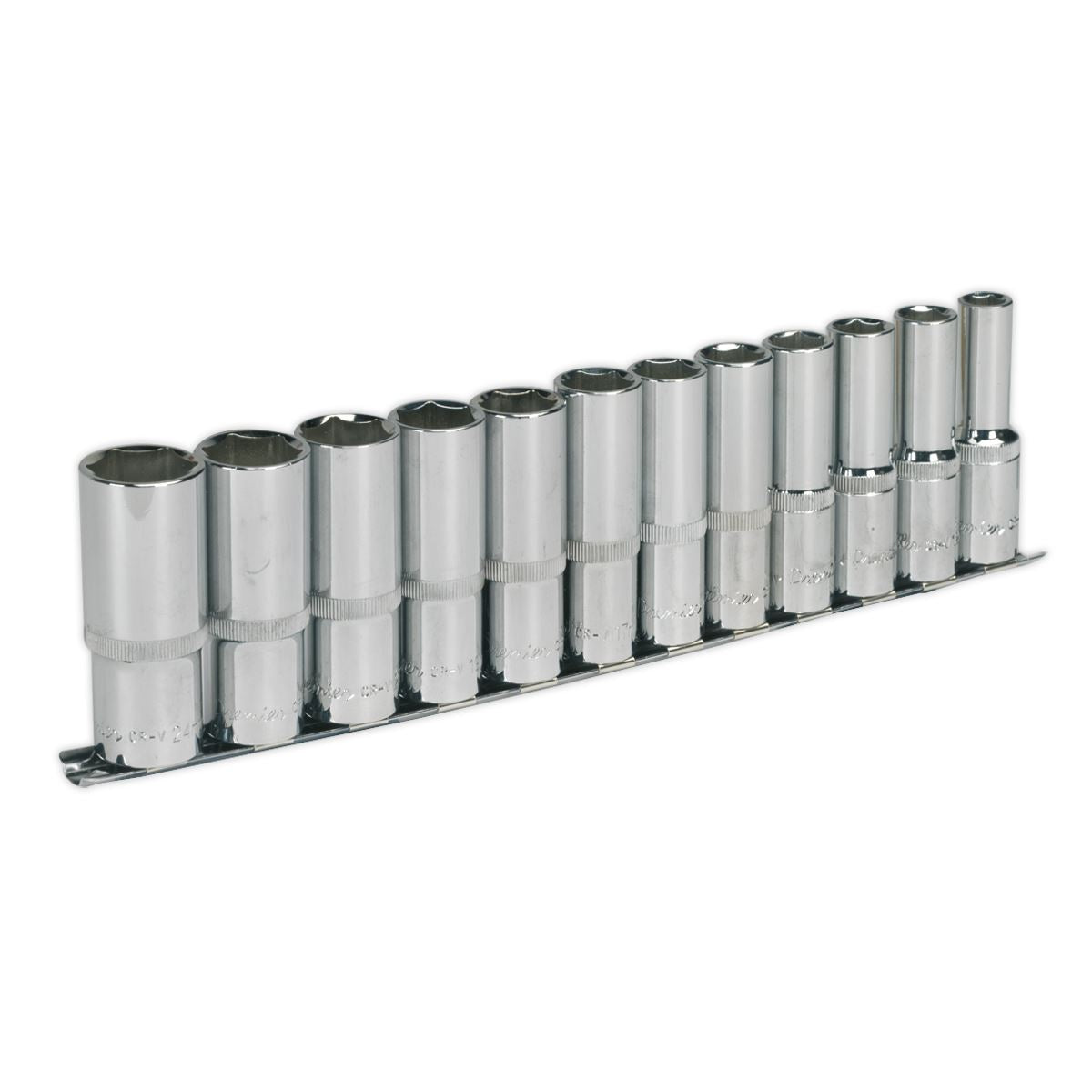 Sealey Socket Set 12pc 1/2"Sq Drive 6pt Deep WallDrive Metric AK2696
