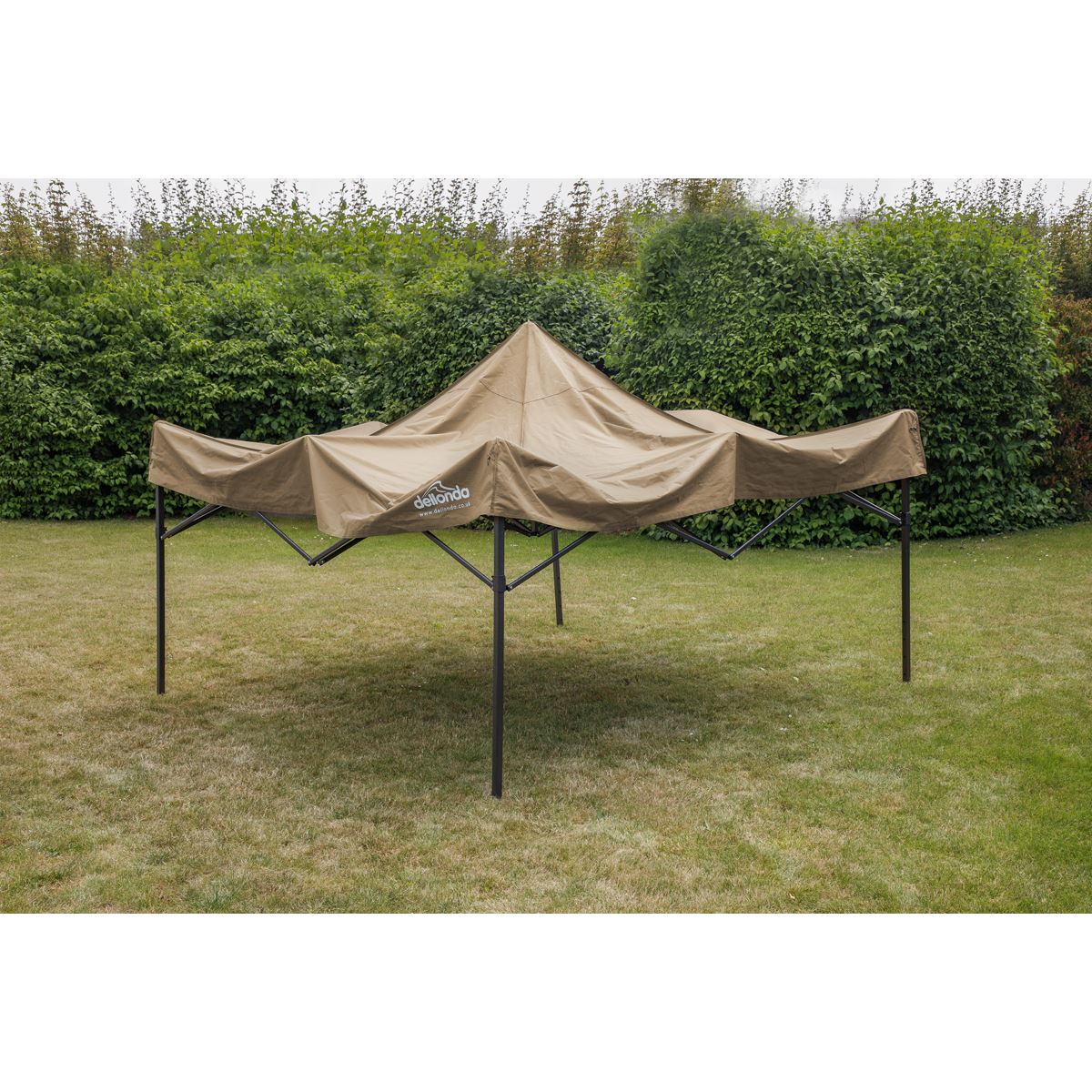 Dellonda Premium 3 x 3m Pop-Up Gazebo, PVC Coated, Water Resistant Fabric, Supplied with Carry Bag, Rope, Stakes & Weight Bags - Beige Canopy DG130