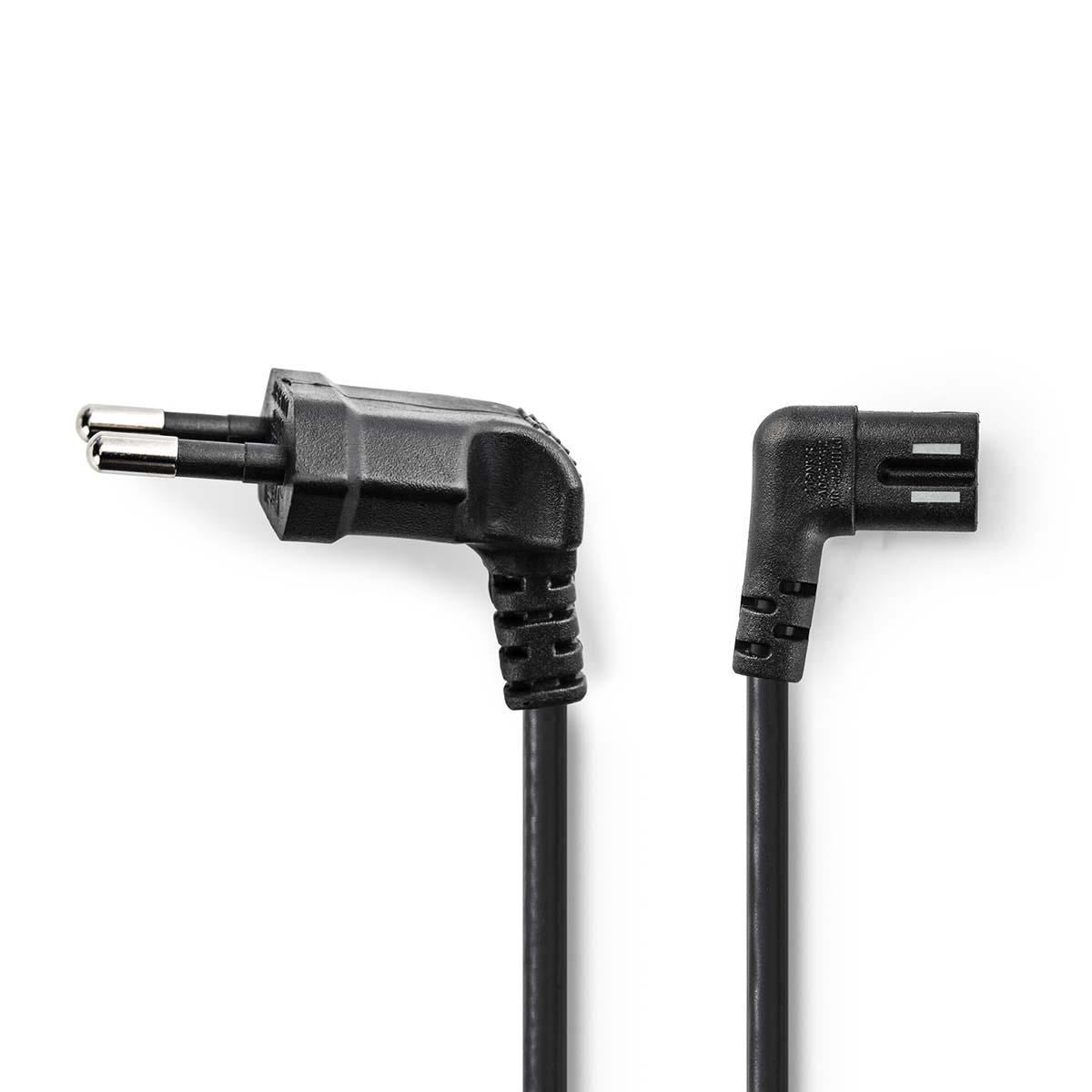 Nedis Power Cable Euro Plug Angled to IEC-320-C7 Left/Right 2m Black