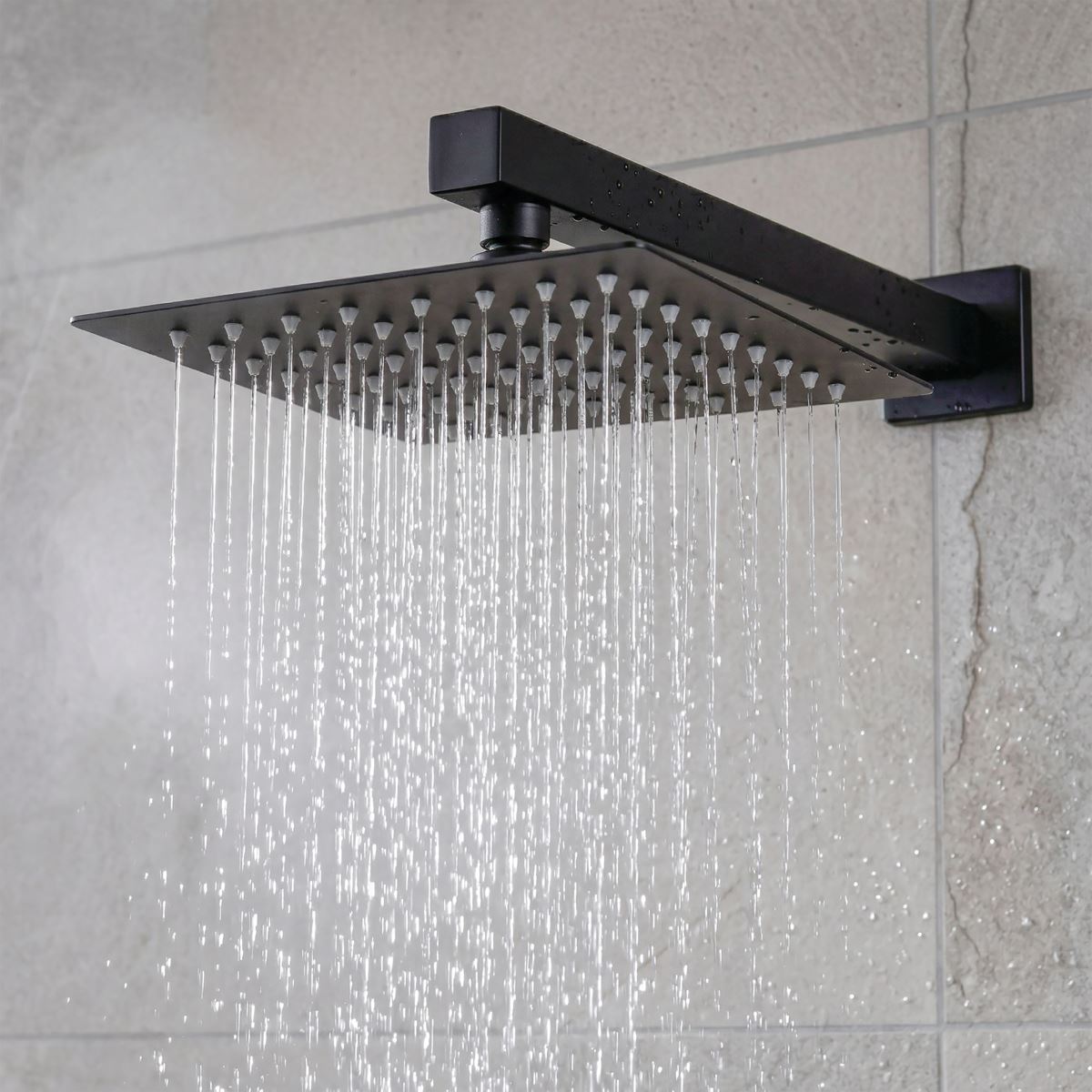 Baridi Concealed Thermostatic Shower Set 20 x 20cm Square Head & Hand Shower