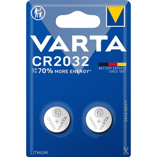 Varta Lithium Button Cell Battery CR2032 3 V DC 230 mAh 2-Blister Silver
