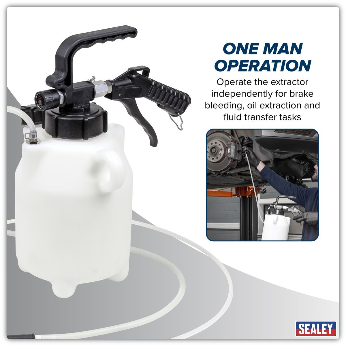 Sealey Pneumatic Fluid Extractor/Brake Bleeder 2.5L VS835