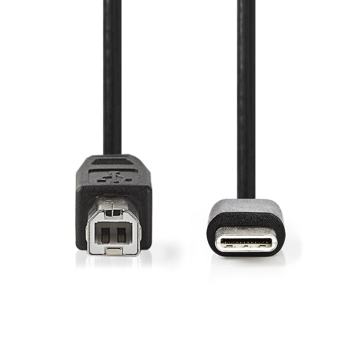 Nedis USB 2.0 Cable Type-C Male to B Male 1m Black CCGP60650BK10