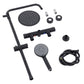 Baridi Thermostatic Shower Mixer Set, 20cm Round Head, Adjustable Rail - Black