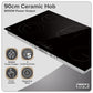 Baridi Integrated Ceramic Hob with 5 Cooking Zones 90cm - Black Glass DH389