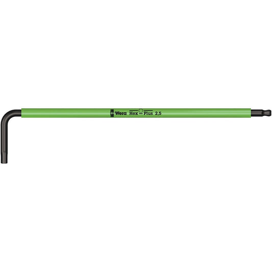 Wera 950Spkl Multicolour Hex Key 2.5/112 Long Ballend Blacklaser 022604