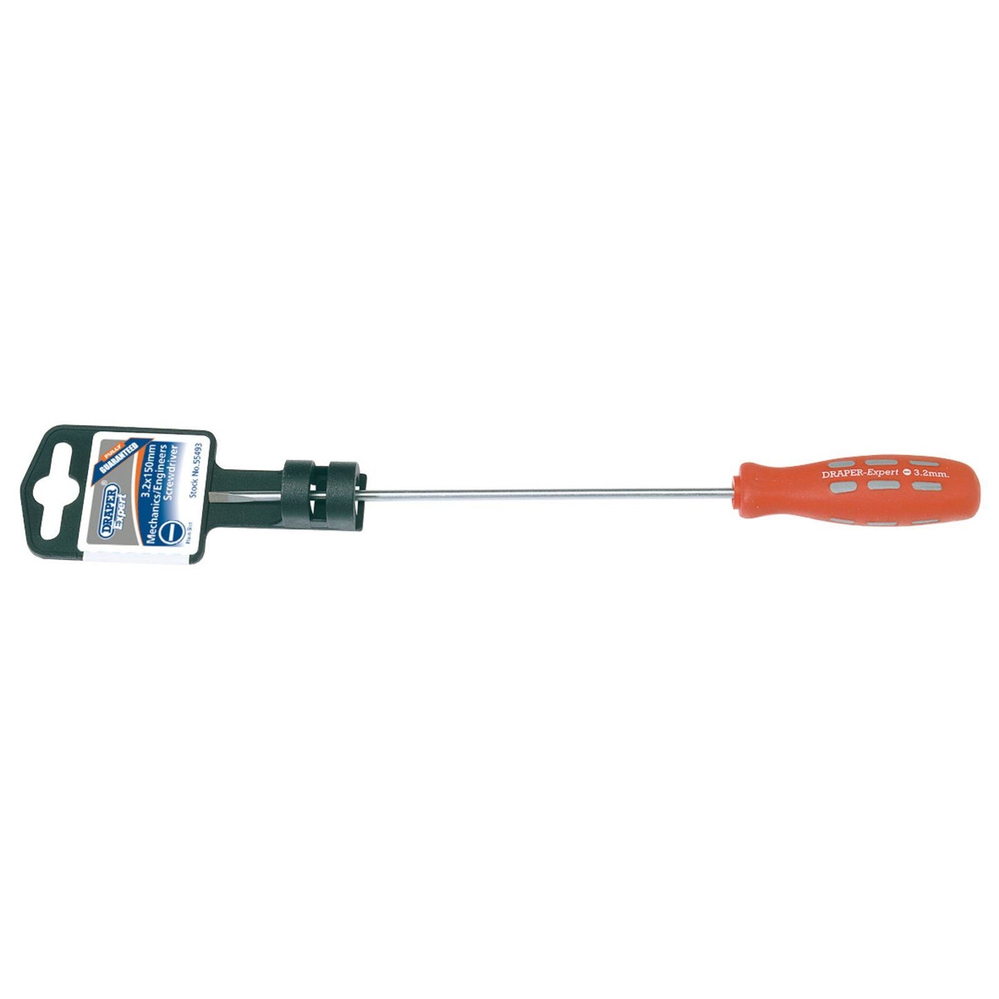 Draper 1x Expert 3.2mmx150mm Plain Slot Parallel Tip Mechanics Screwdriver Tool - 55493