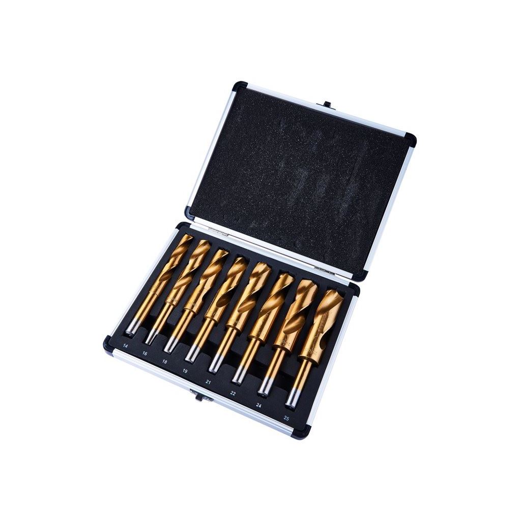 Amtech 8 Pieces Drill Bit Set 14-25mm High Speed Steel Shank Titanium - F1280