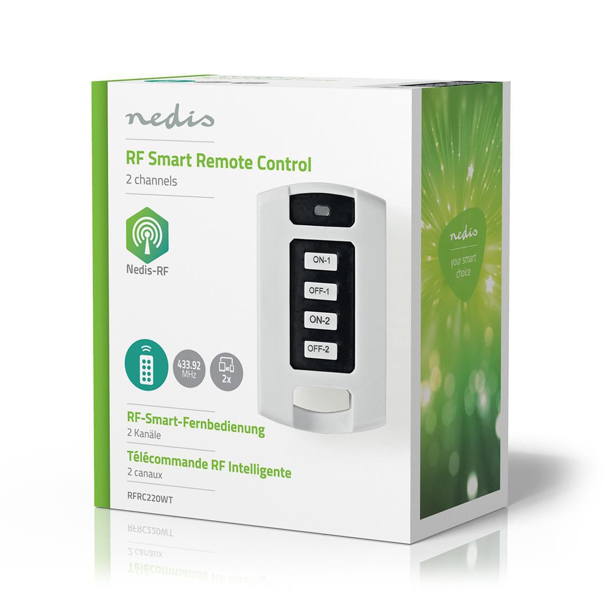 Nedis RF Remote 2 Channels Compatible with most  433.92MHz systems - RFRC220WT