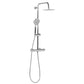 Baridi Thermostatic Shower Mixer Set, 20cm Round Head, Adjustable Rail - Chrome DH314