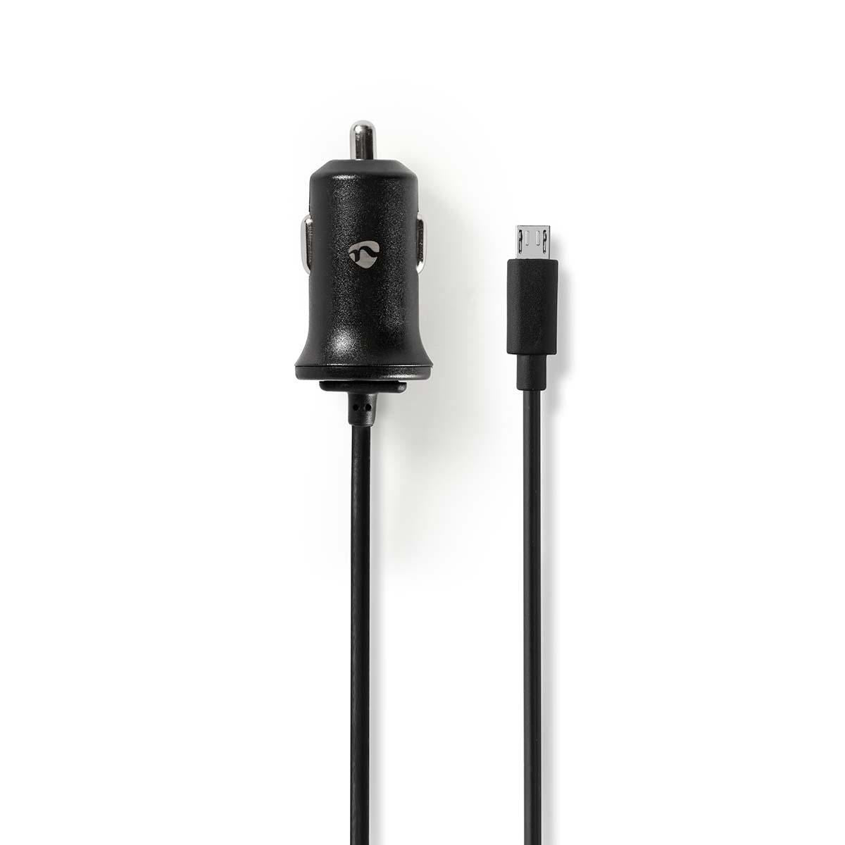 Nedis Car Charger 2.4A Fixed cable Micro USB Black CCHAM240ABK