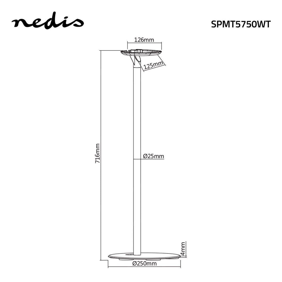 Nedis Speaker Floor Stand For Sonos® One/Sonos® Play:1 Max. 3 kg Fixed - SPMT5750WT