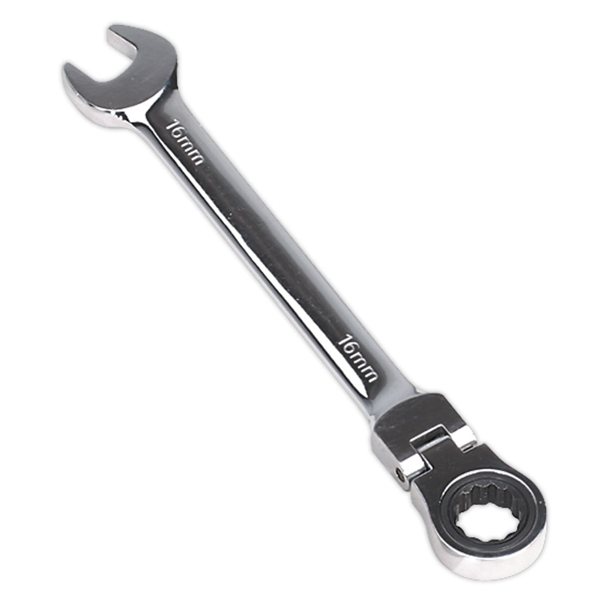Sealey Flexi-Head Ratchet Combination Spanner 16mm FHRCW16