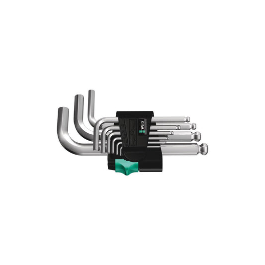 Wera 950Pks/9Smn Hex Key Set 1.5-10 Long Chrome Plated 9Pc 133163