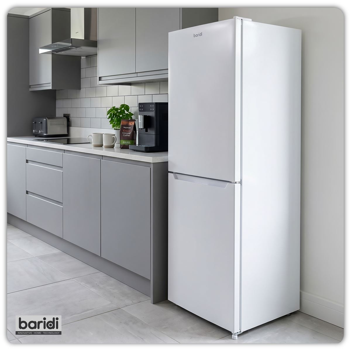 Baridi 60/40 Smart Frost Fridge Freezer 254L Capacity � White DH328