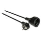 Valueline Power cable Schuko hooked male to Schuko straight female 3m black - CEGP10230BK30