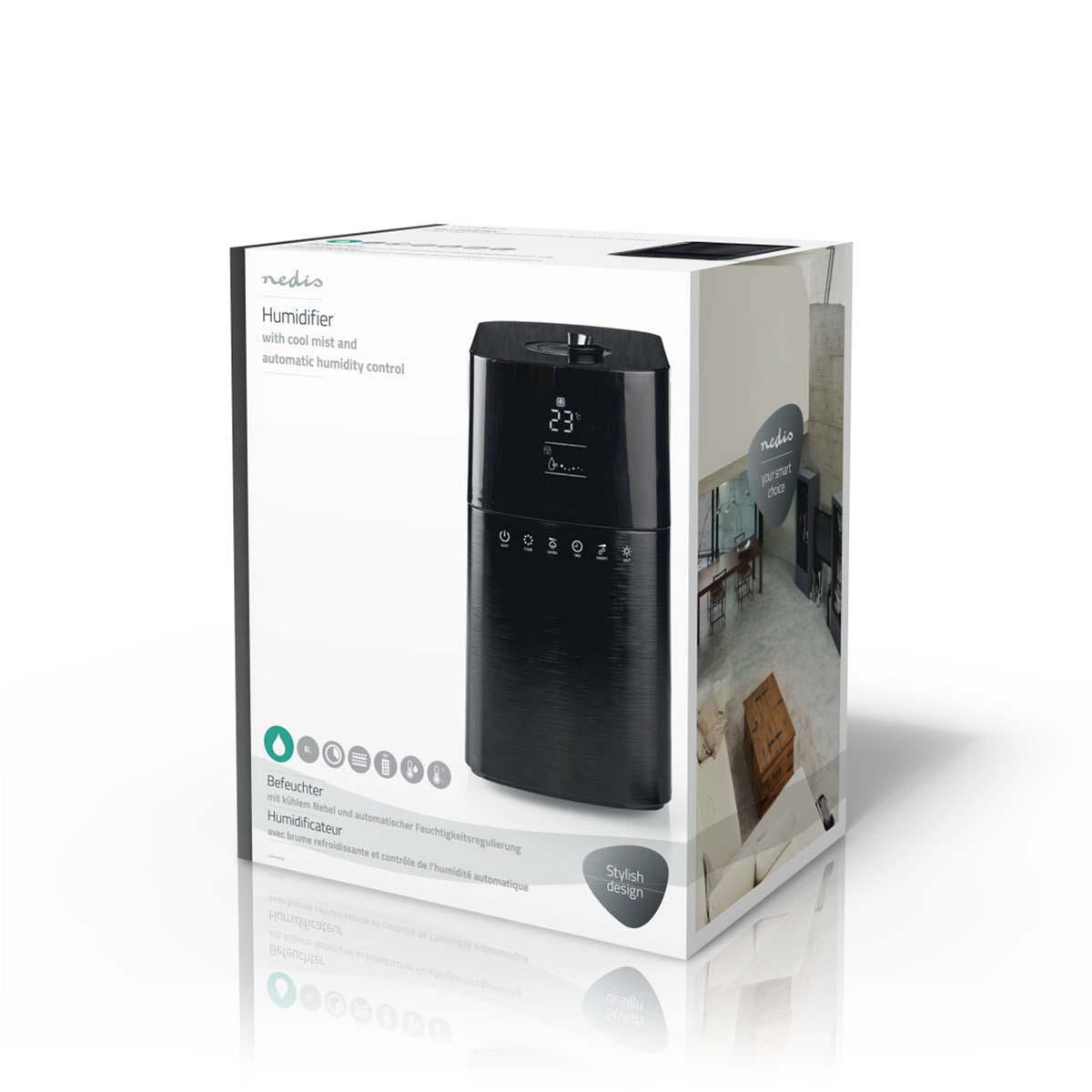 Nedis Humidifier 6L Hygrometer Remote Control Black - HUMI130CBK