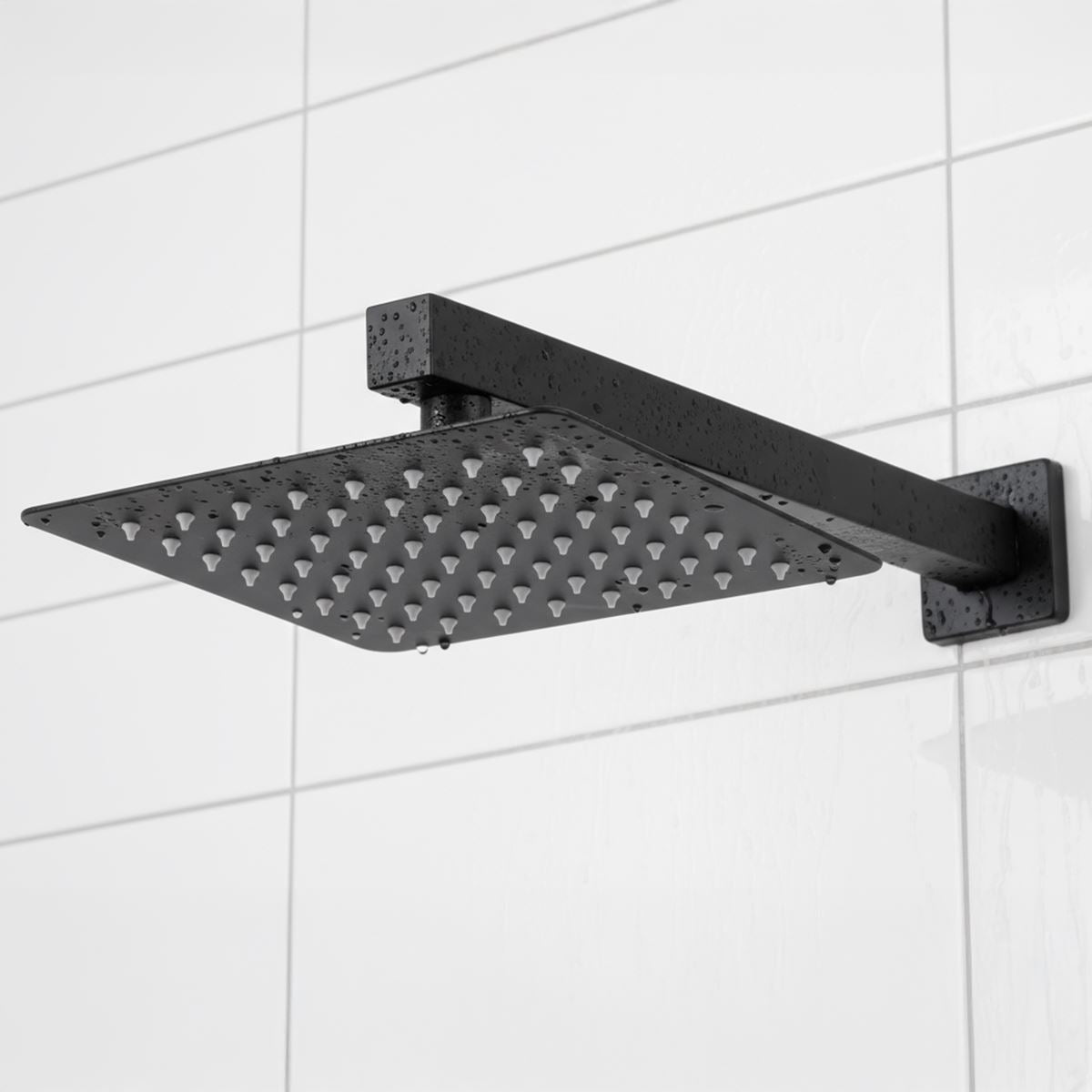 Baridi Concealed Thermostatic Shower Set 20 x 20cm Square Head & Hand Shower