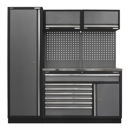 Sealey Superline Pro 1.96m Storage System - Stainless Steel Worktop - APMSSTACK09SS