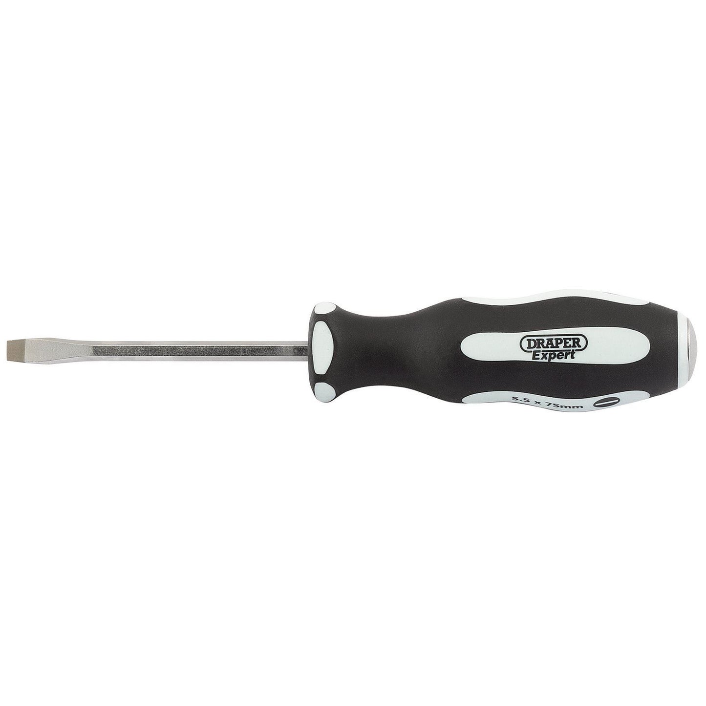 Draper Pound Thru' Plain Slot 5.5 x 75mm Soft Grip Screwdrivers - 35176