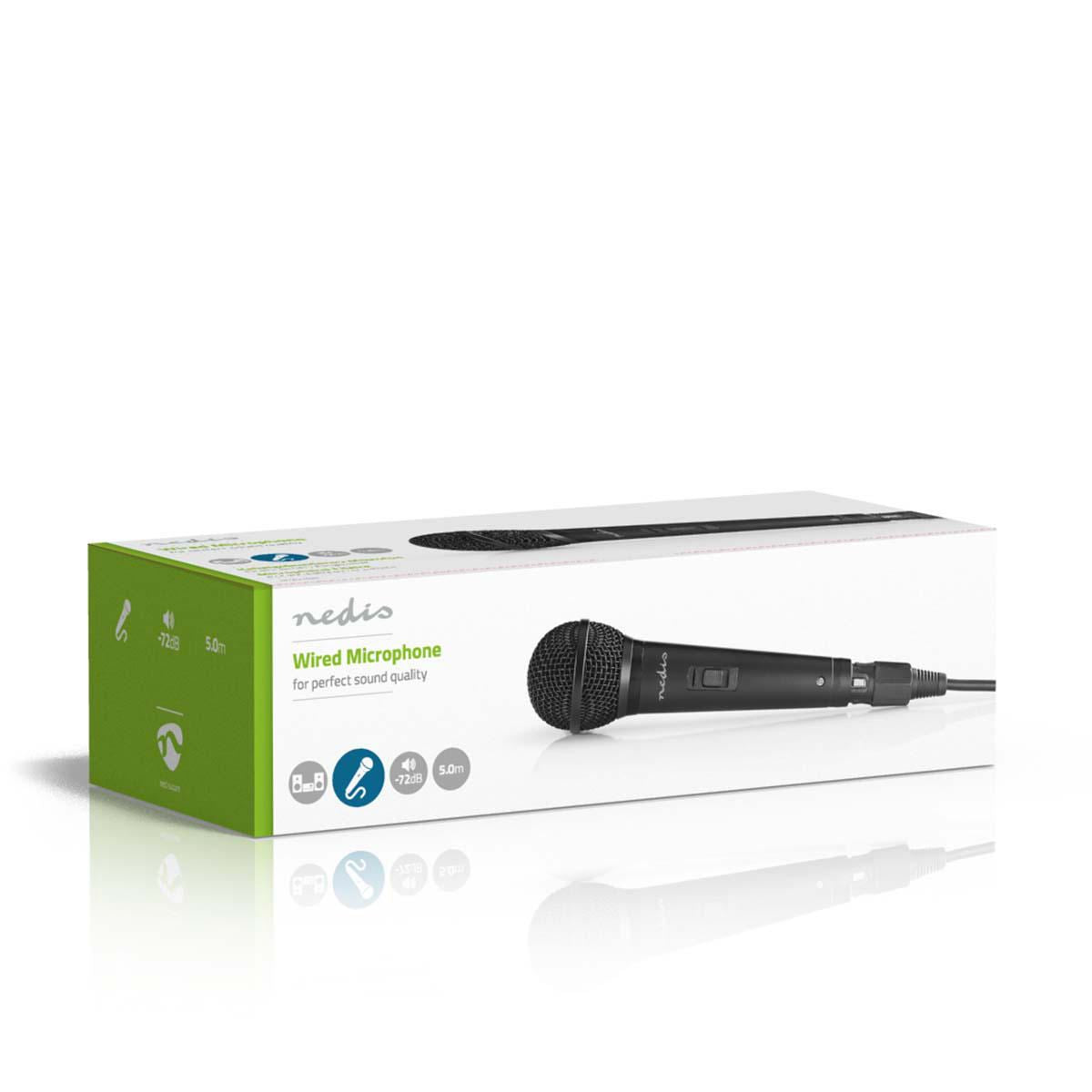Nedis Wired Microphone -72dB +/-3dB Sensitivity 85 Hz to 11 kHz 5.0 m MPWD25BK
