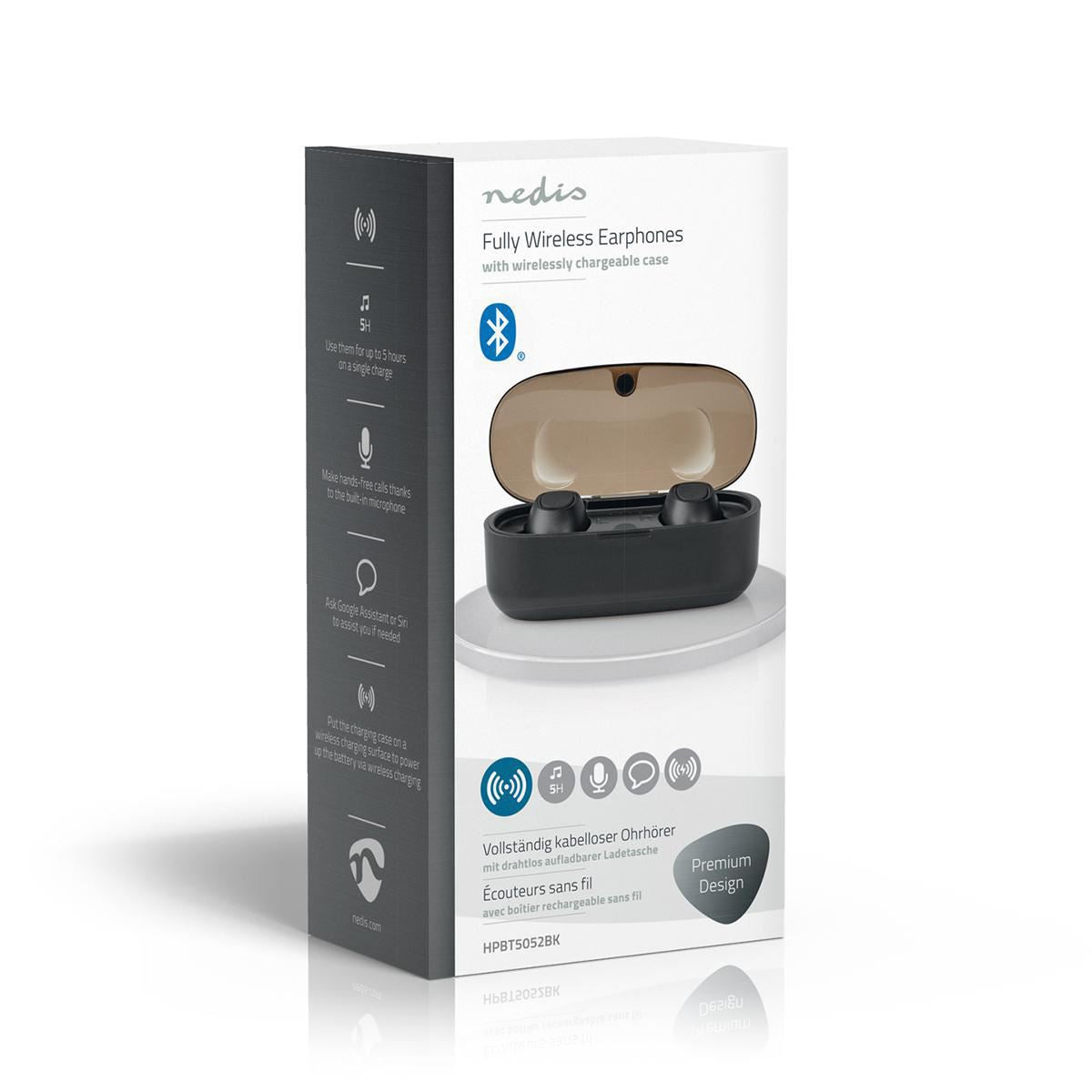 Nedis Fully Wireless Bluetooth® Earphones 5hr Voice Control Wireless Chargeable - HPBT5052BK