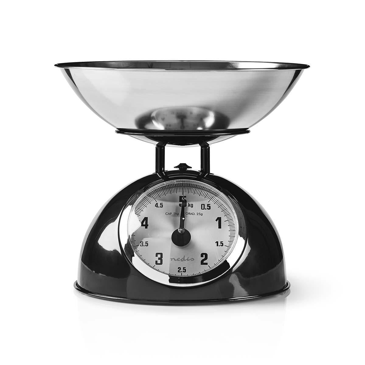 Nedis Retro Kitchen Scales Analogue Metal Black KASC110BK