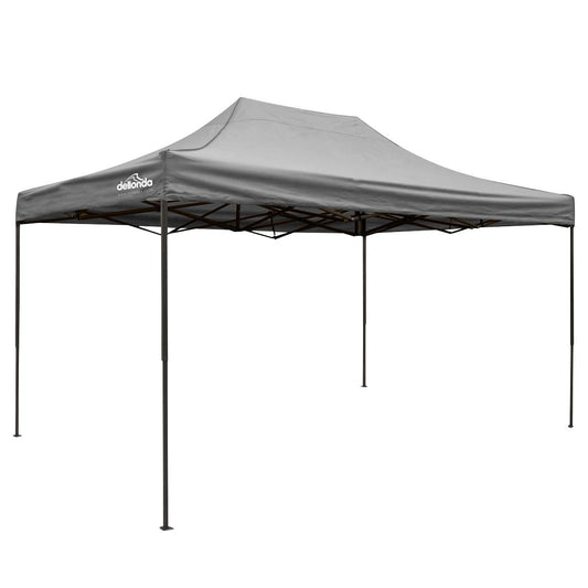 Dellonda Premium 3x4.5m Pop-Up Gazebo, Water Resistant, w/Carry Bag  Grey Canopy