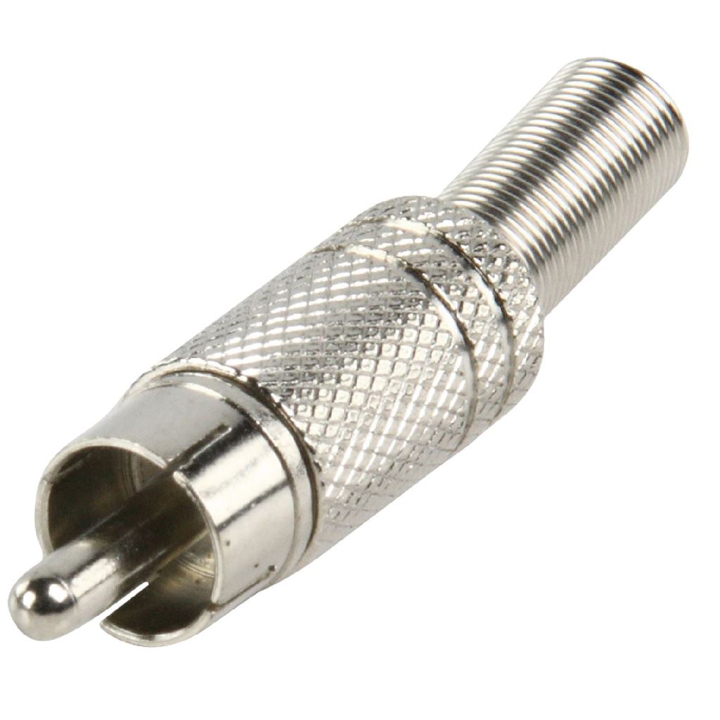 Glaxio 4x Metal phono plug with cable protector gold plated red