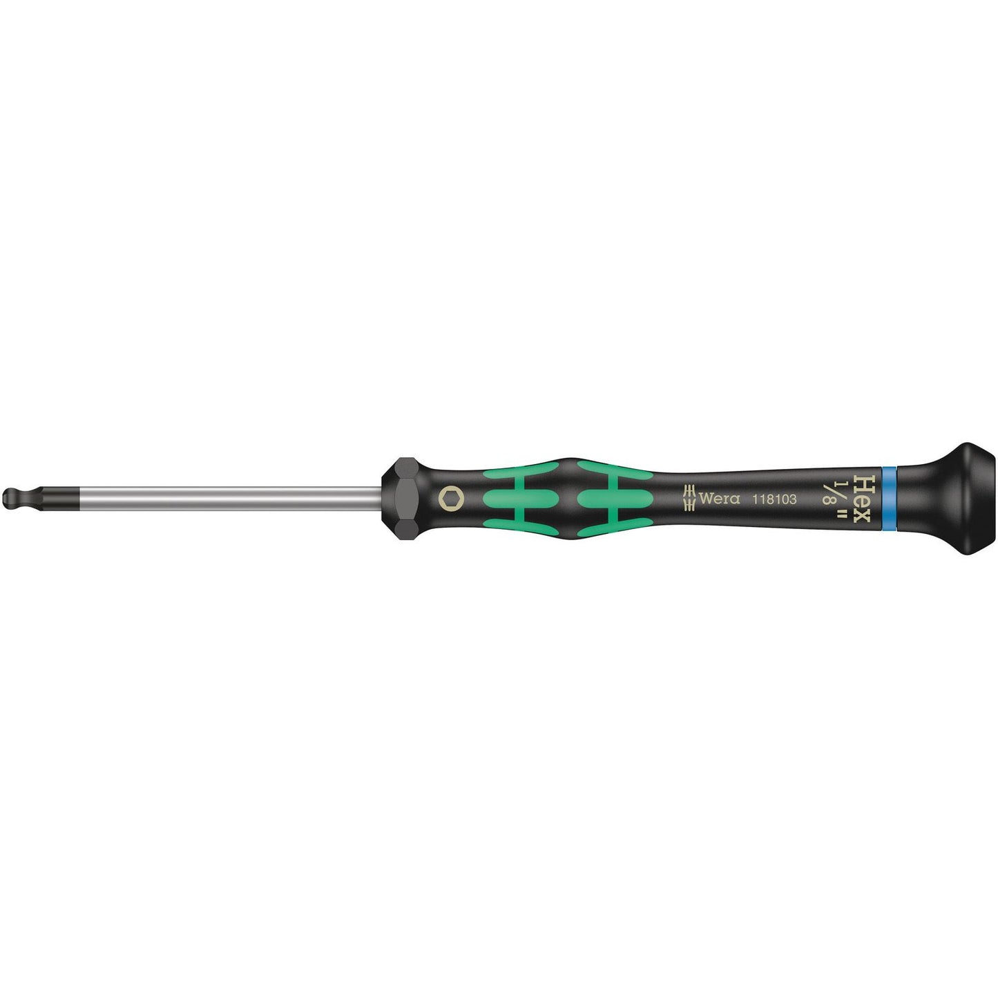 Wera 2052 Screwdriver Ballend Hex 1/8"/60 Kraftform Micro 118103
