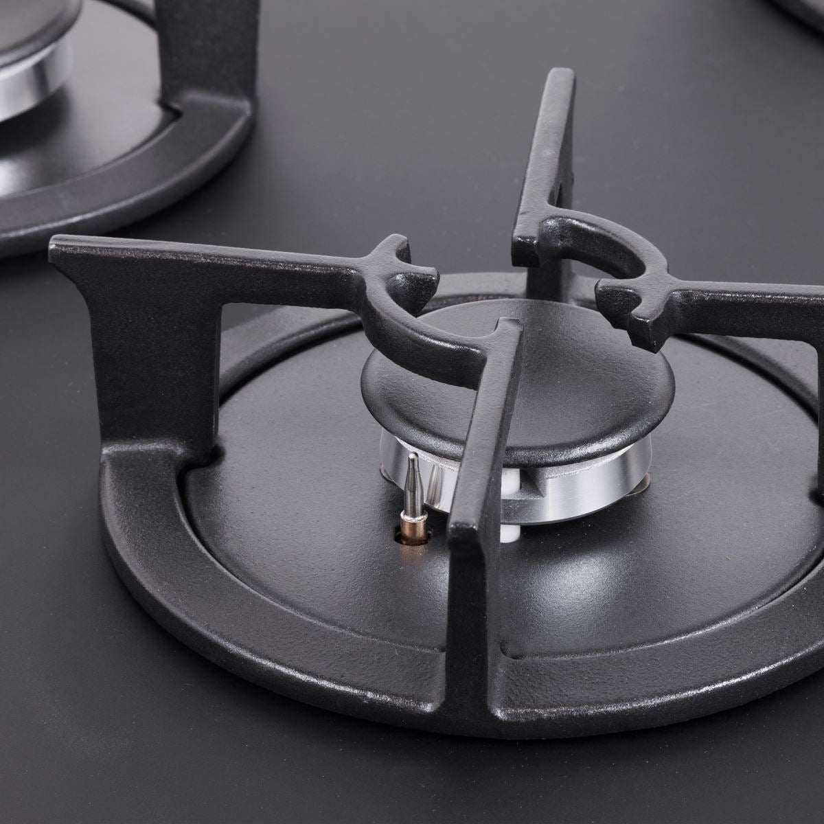 Baridi 70cm Gas Hob Matt Black with 5 Burners Cast Iron Supports & Auto Ignition