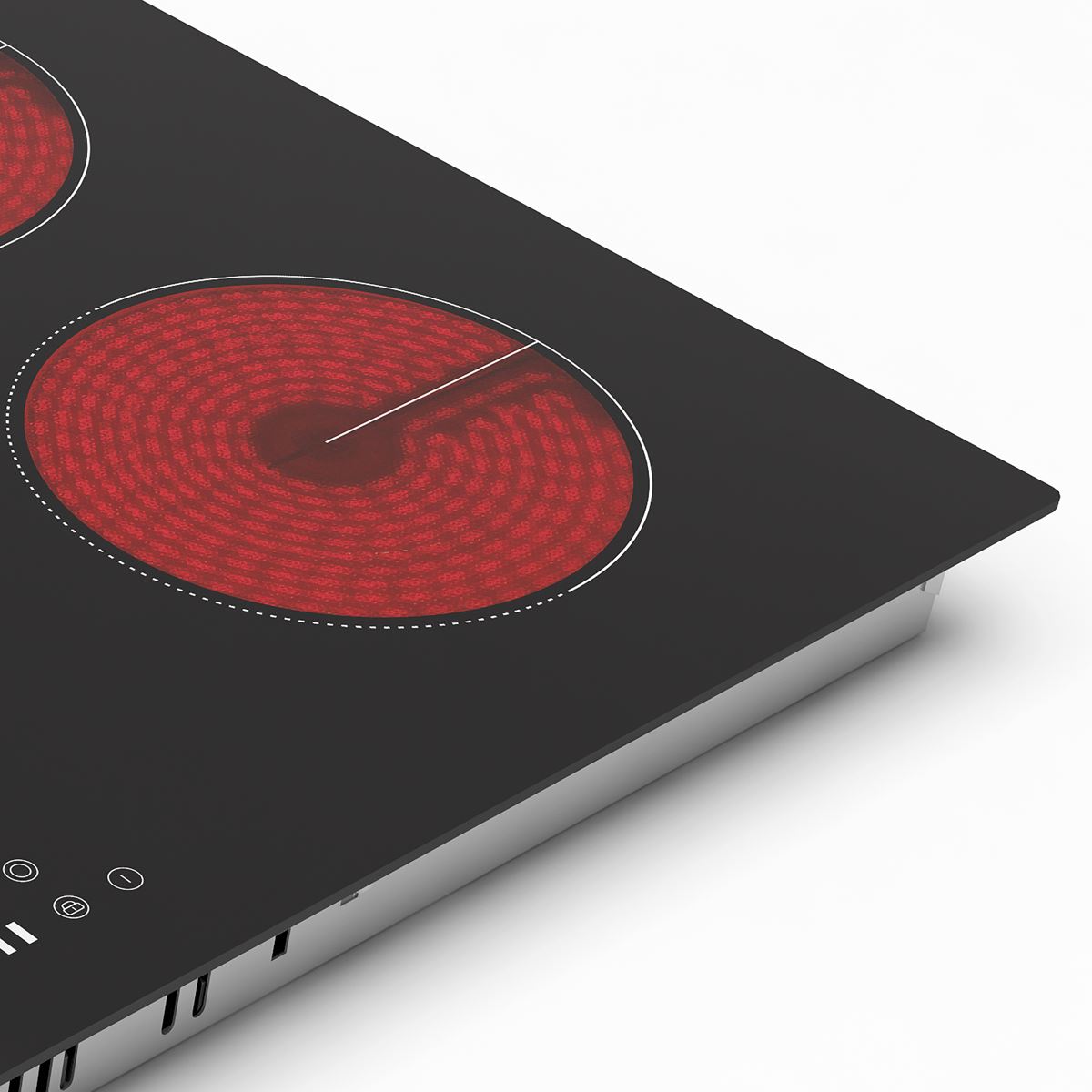 Baridi Integrated Ceramic Hob with 5 Cooking Zones 90cm - Black Glass DH389