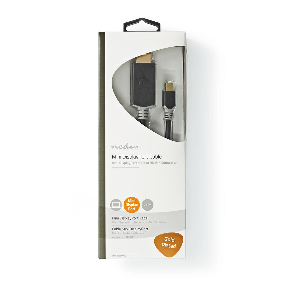 Nedis Cable 1.4 Mini DisplayPort Male to HDMI Male Connector 2m Anthracite - CCBW37604AT20