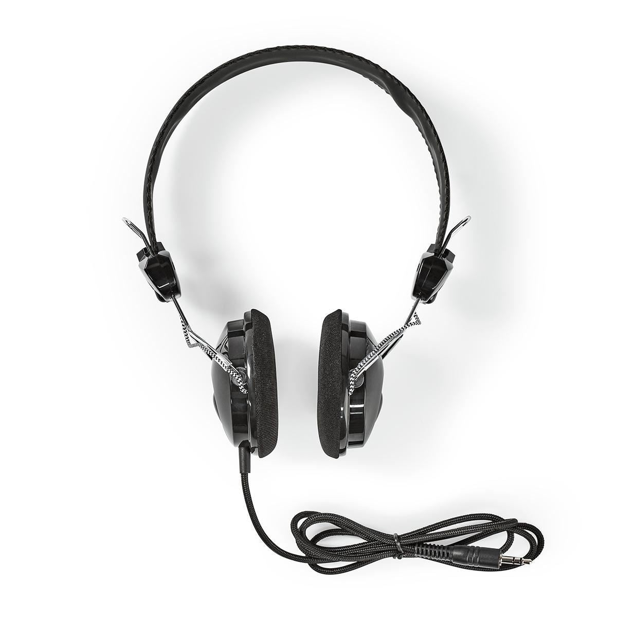 Nedis Wired Headphones 1.1m Round Cable On-Ear Lightweight Black - HPWD1104BK